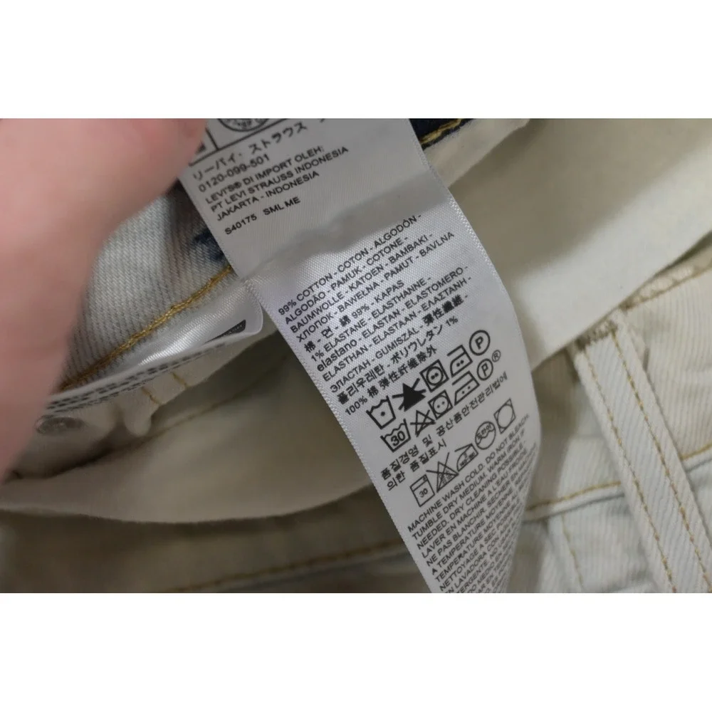 Levis 541 Athletic Taper Jeans Mens 42x32 Cream Indigo Tie Dye Denim Good